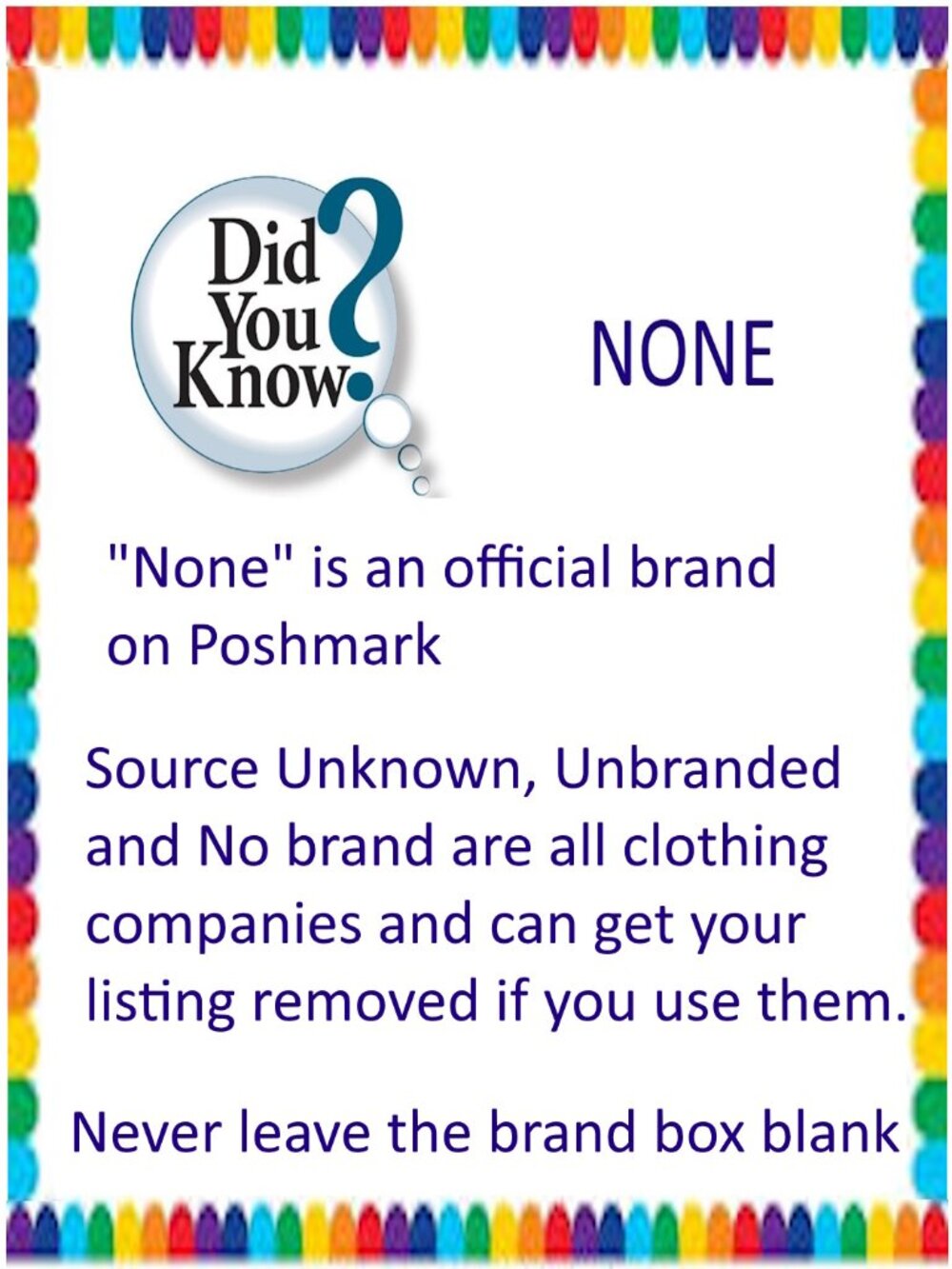 Did you Know NONE is an Official Brand on Poshmark!